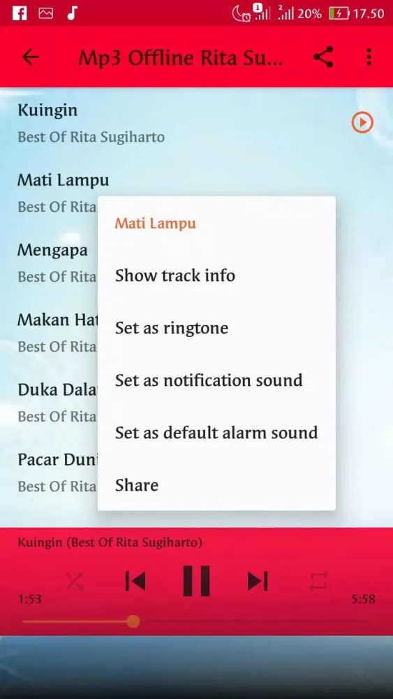 Mp3 Offline Bunda Rita Sugiart スクリーンショット