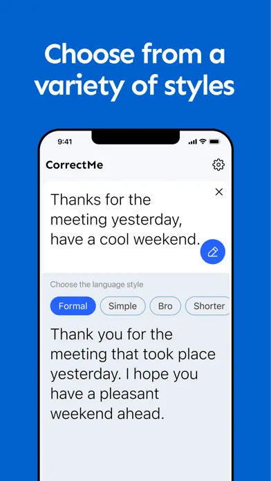 Correct me: AI writing helper应用截图