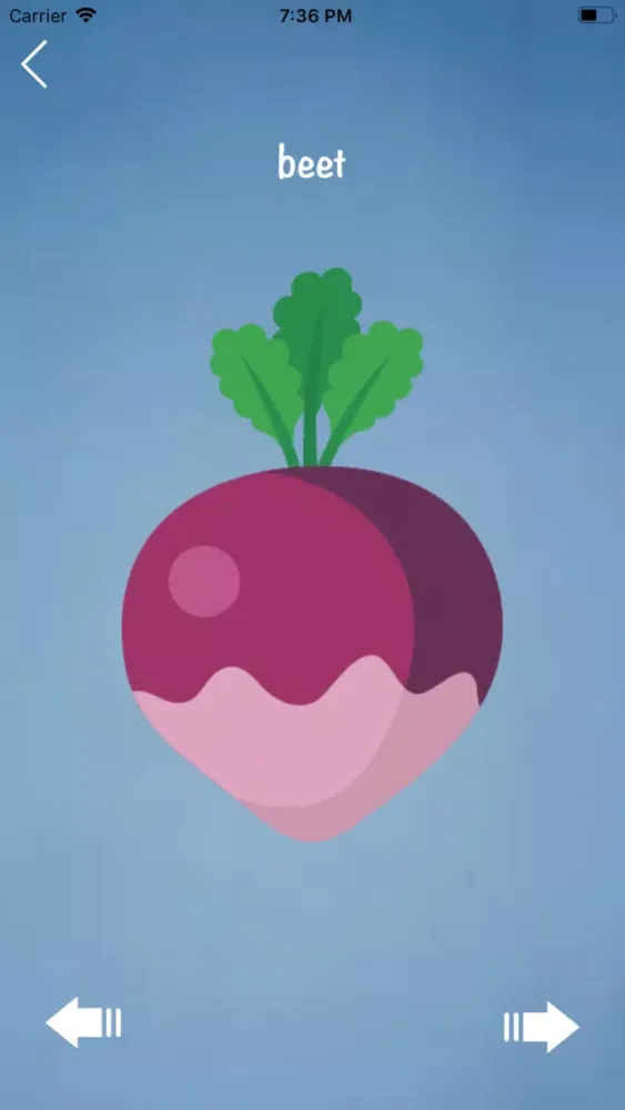 Zrzuty ekranu Vegetables Flashcard and Quiz