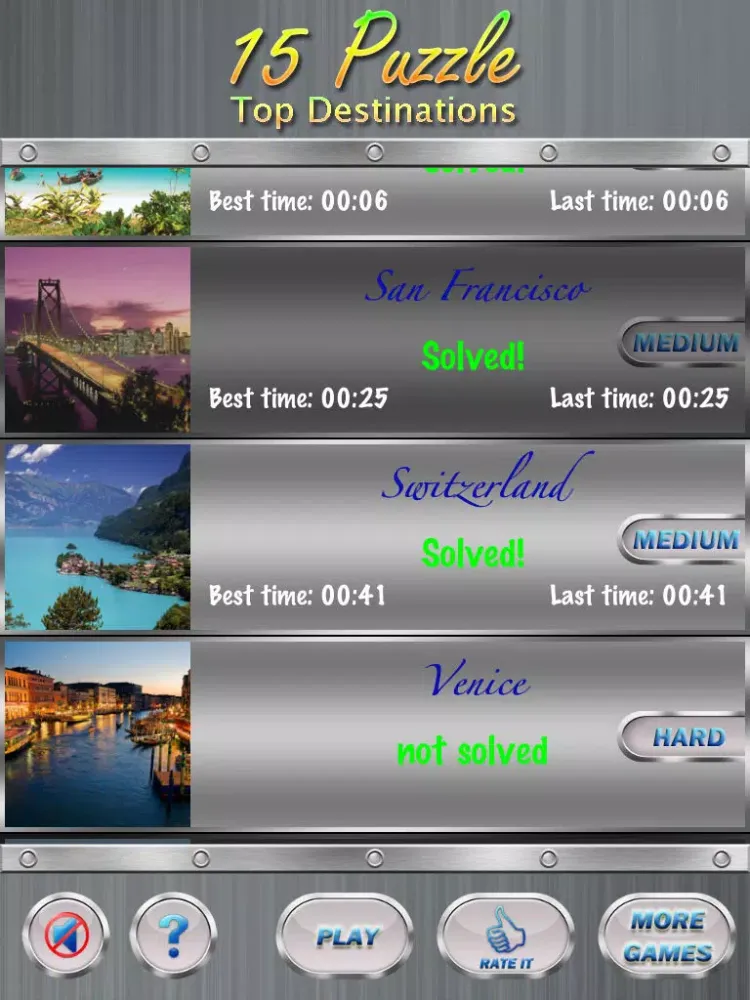 Capturas de pantalla de 15 Puzzle - Top Destinations HD Free iPad 