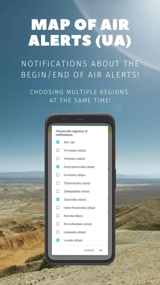 Screenshot di Map of air-raid alert (UA)