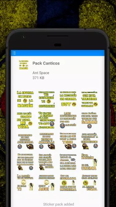 Tangkapan layar Club América Stickers