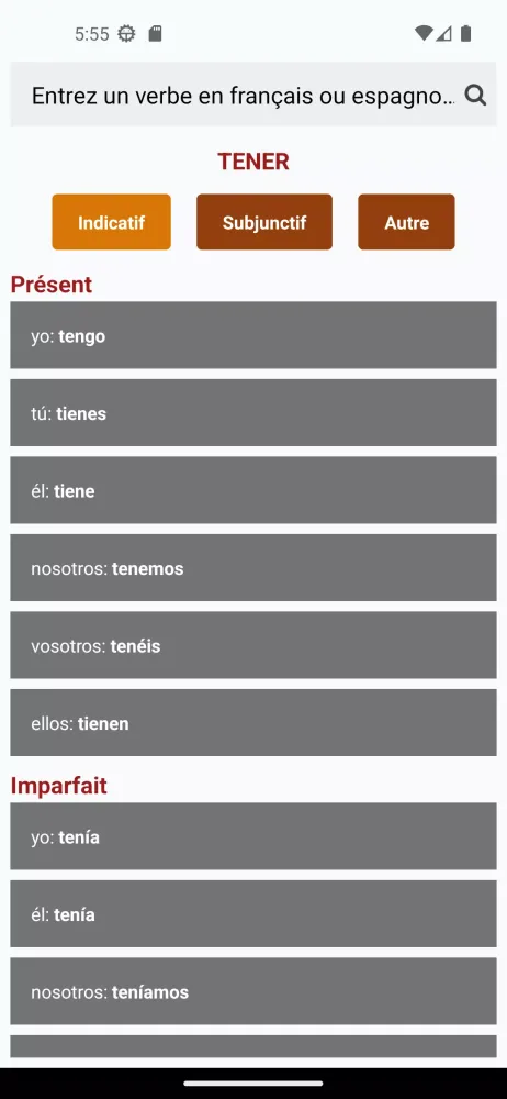 Le conjugueur espagnol Screenshots