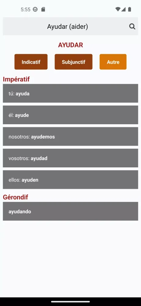 Le conjugueur espagnol Screenshots