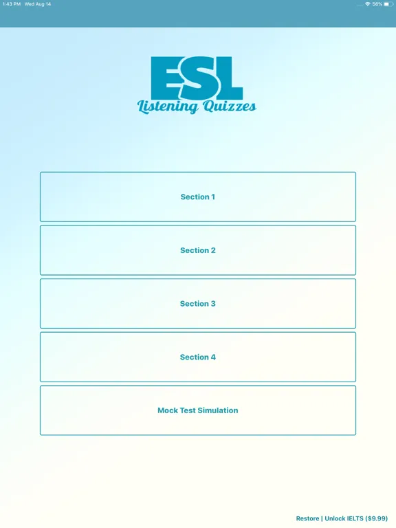 Скриншоты IELTS English Listening Test iPad 