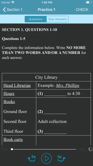 Скриншоты IELTS English Listening Test