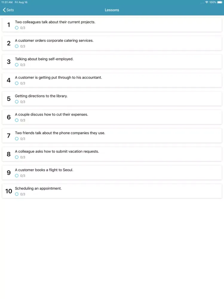 Capturas de pantalla de TOEIC English Listening Test iPad 