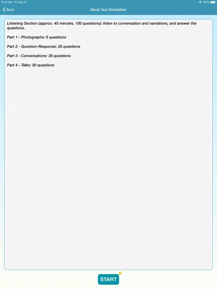 Capturas de pantalla de TOEIC English Listening Test iPad 