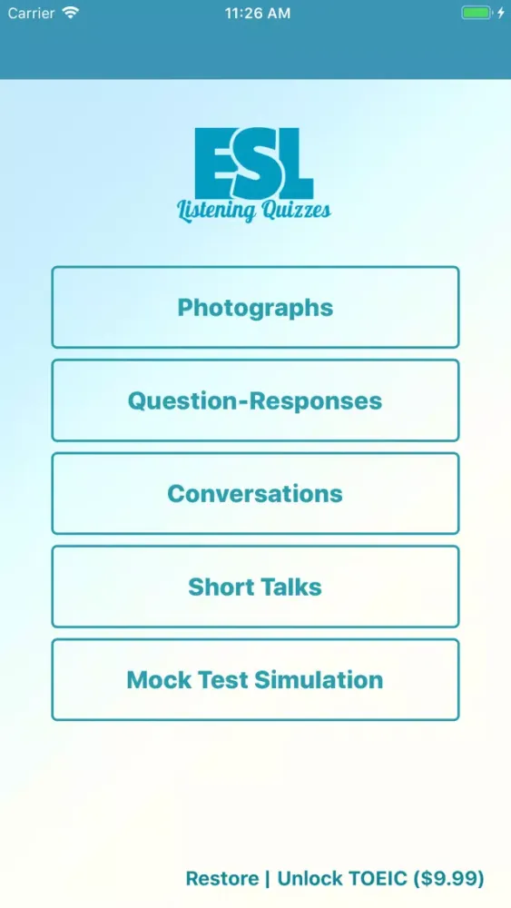 Capturas de pantalla de TOEIC English Listening Test