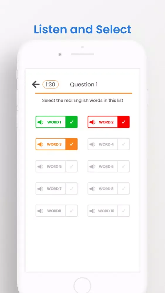 Capturas de tela do Duolingo English Test Practice