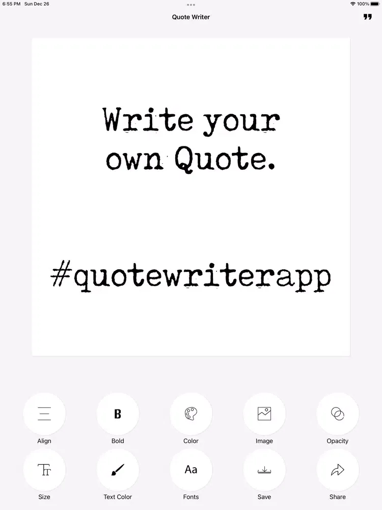 Quote Writer iPad  Screenshots