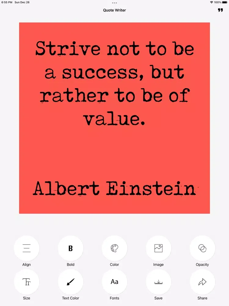 Quote Writer iPad  Screenshots