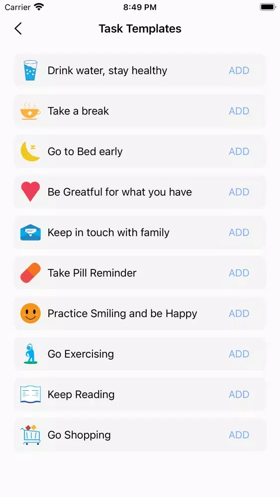 TLA - Todo List App Screenshots
