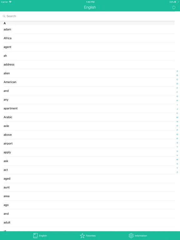 Malay-English Basic Dictionary iPad  Screenshots