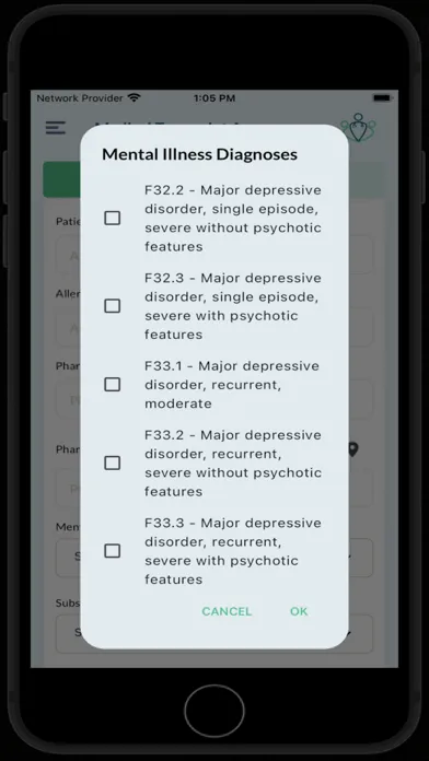 ภาพหน้าจอของ Medical Transcript