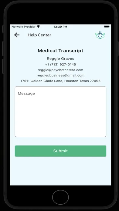 ภาพหน้าจอของ Medical Transcript