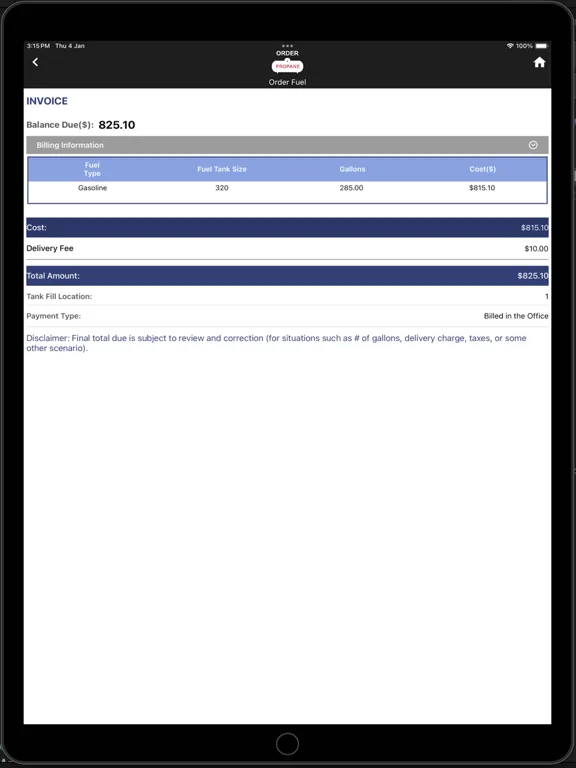 Capturas de pantalla de Order Fuel iPad 