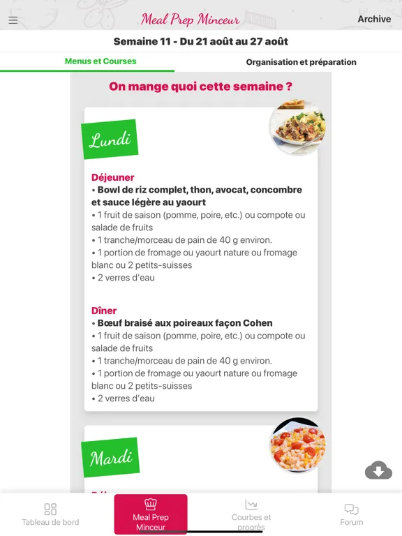 Meal Prep Minceur iPad  স্ক্রিনশট