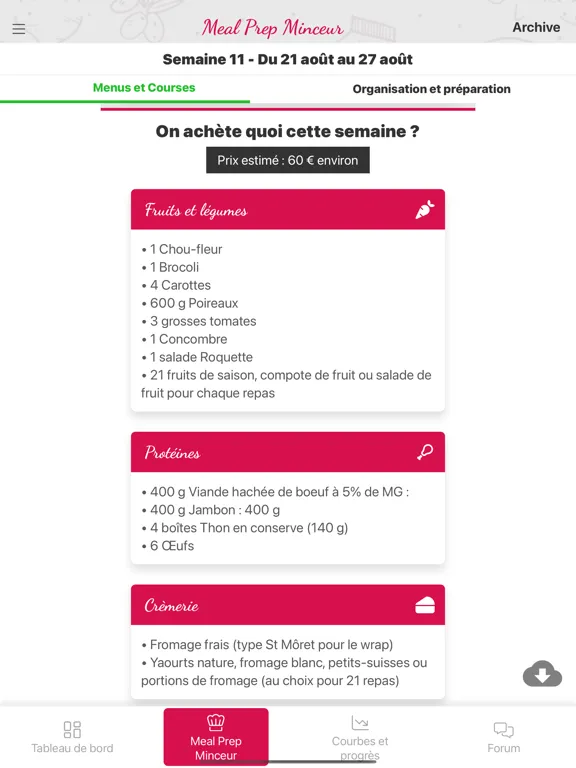 Meal Prep Minceur iPad  স্ক্রিনশট