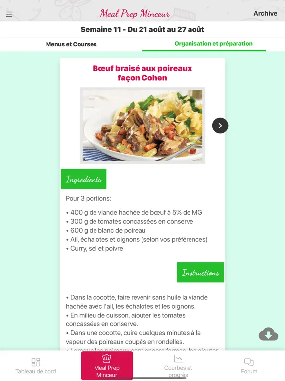 Meal Prep Minceur iPad  স্ক্রিনশট
