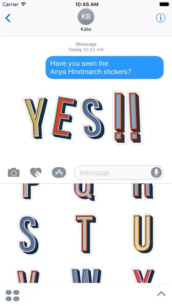 Anya Hindmarch Alphabet Stickers スクリーンショット