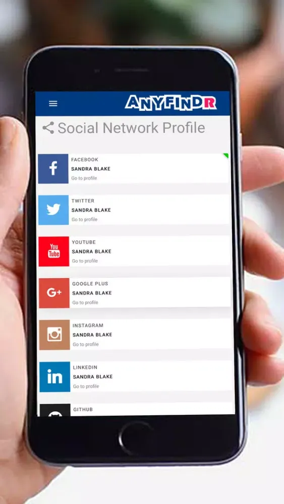 تصاویر anyfindR - Find any person online in one search