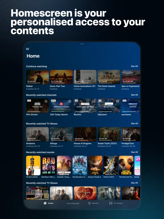 Capturas de tela do AnyTV - IPTV Player iPad 