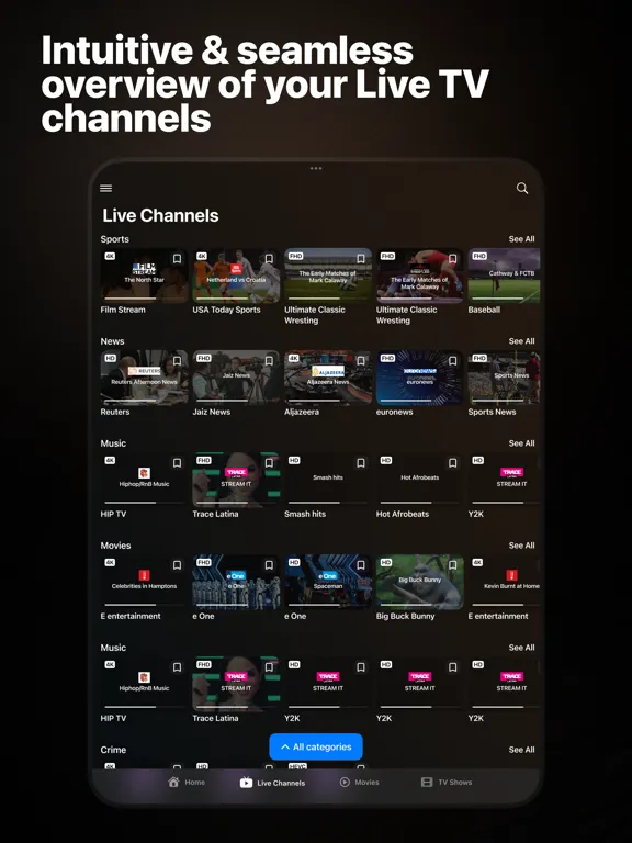 Capturas de tela do AnyTV - IPTV Player iPad 