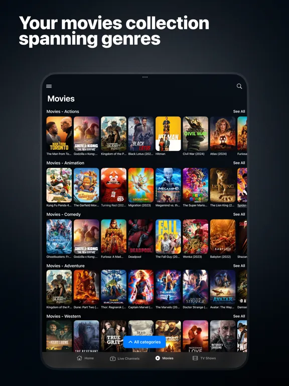 Capturas de tela do AnyTV - IPTV Player iPad 