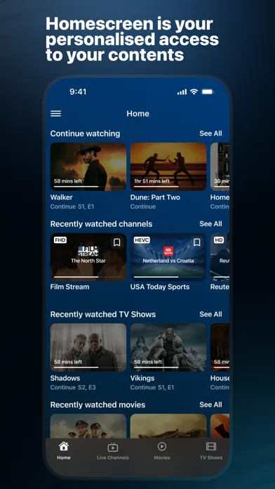 Capturas de tela do AnyTV - IPTV Player