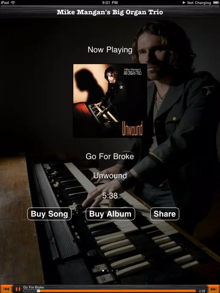 Capturas de tela do Mike Mangan's Big Organ Trio iPad 