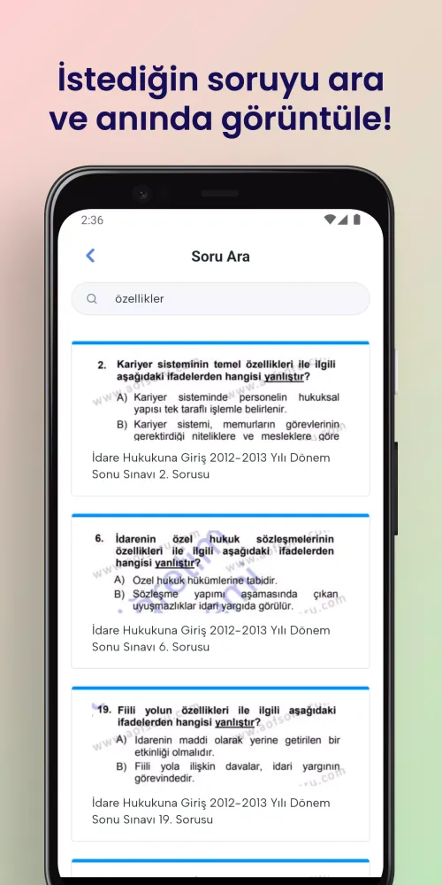 AÖF Soru, AÖF Çıkmış Sorular Screenshots