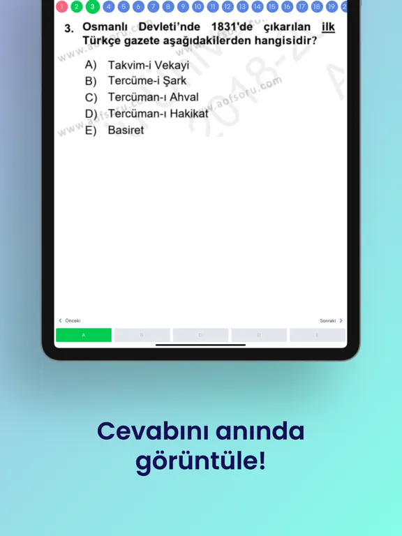AÖF Soru iPad  Ekran Görüntüleri