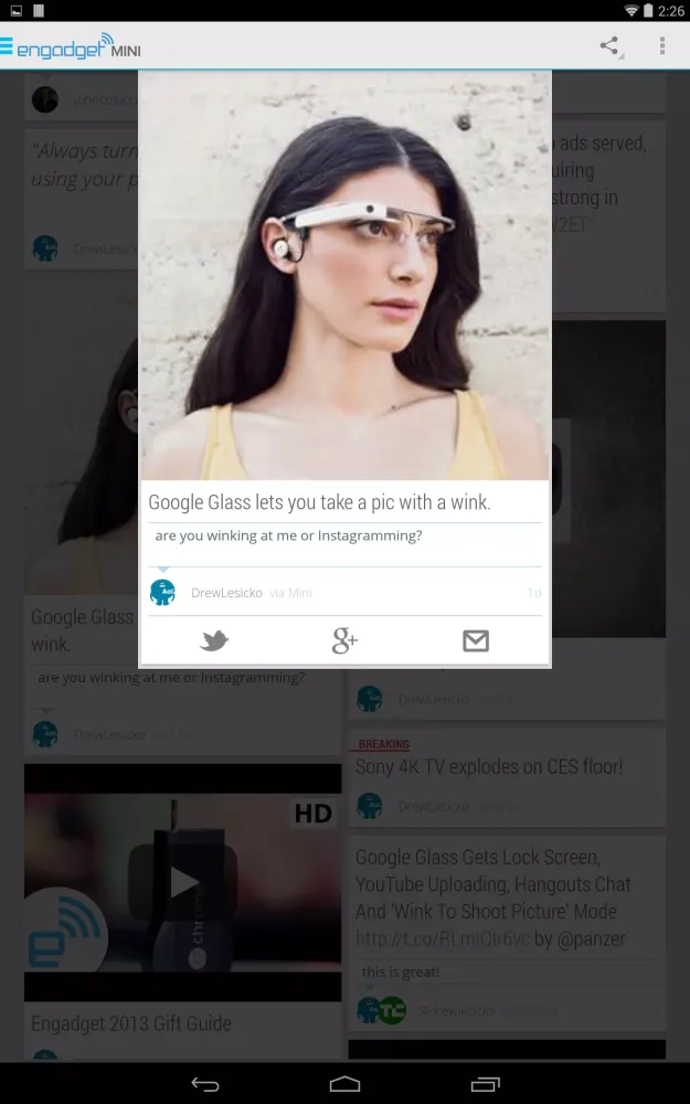 Engadget Mini Screenshots
