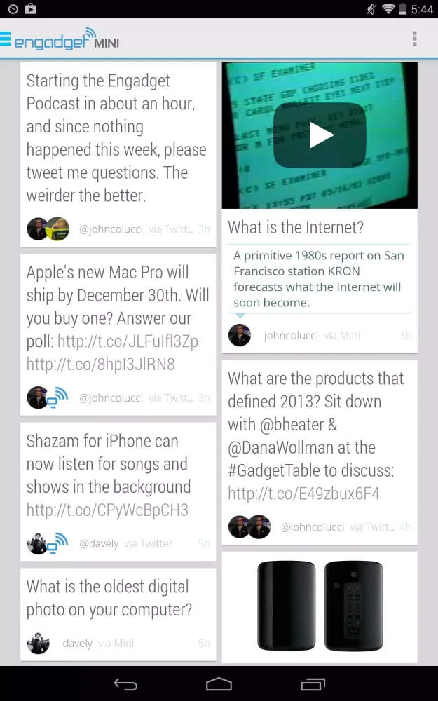 Engadget Mini Screenshots