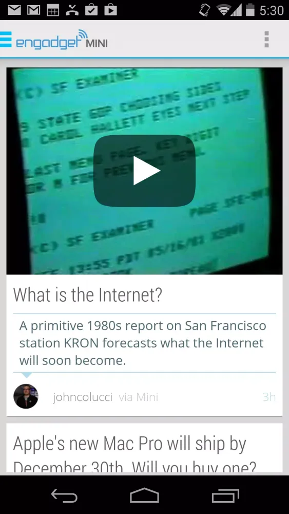 Engadget Mini Screenshots