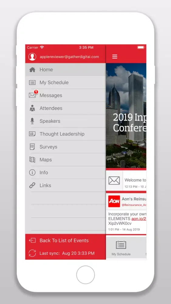 Capturas de pantalla de Aon Events