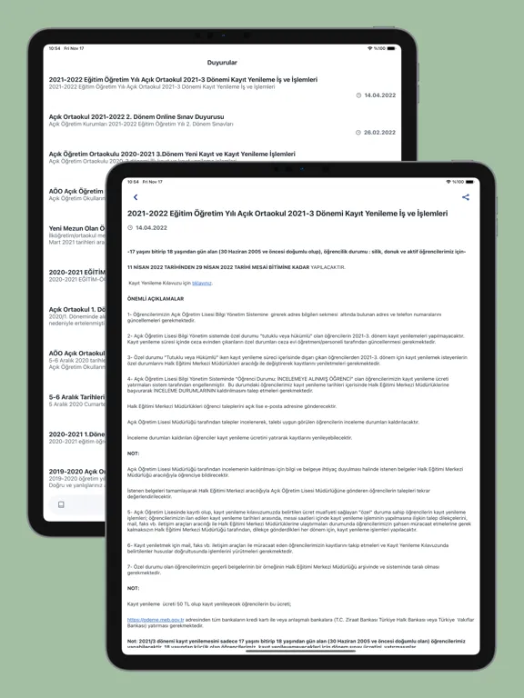Zrzuty ekranu Açık Ortaokul iPad 