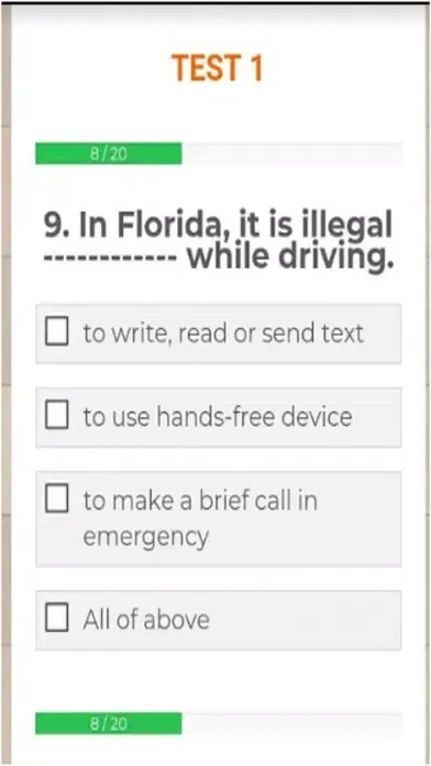 FL DMV PRACTICE DRIVING TESTS سکرین شاٹس