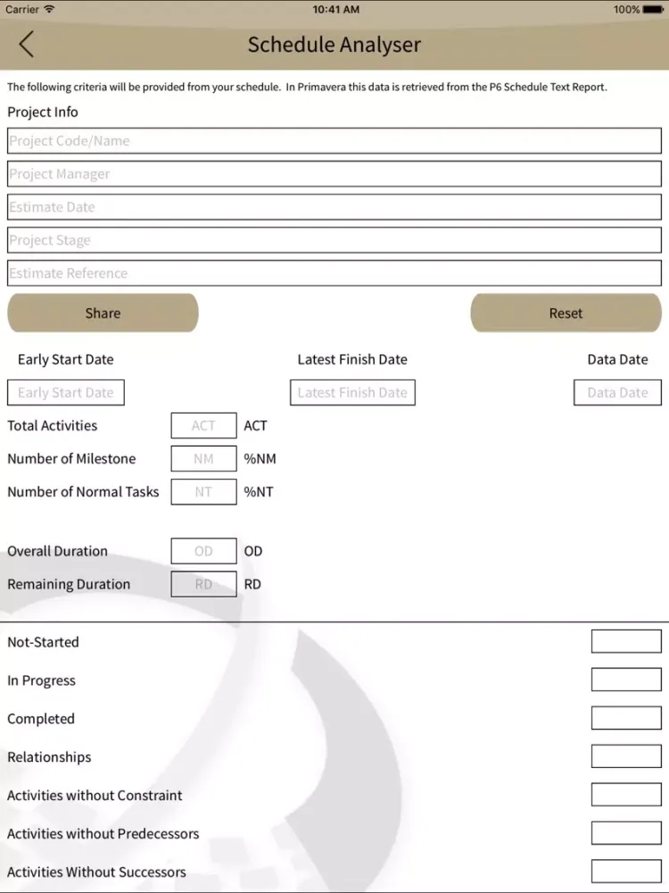 Project Analytics App iPad  スクリーンショット