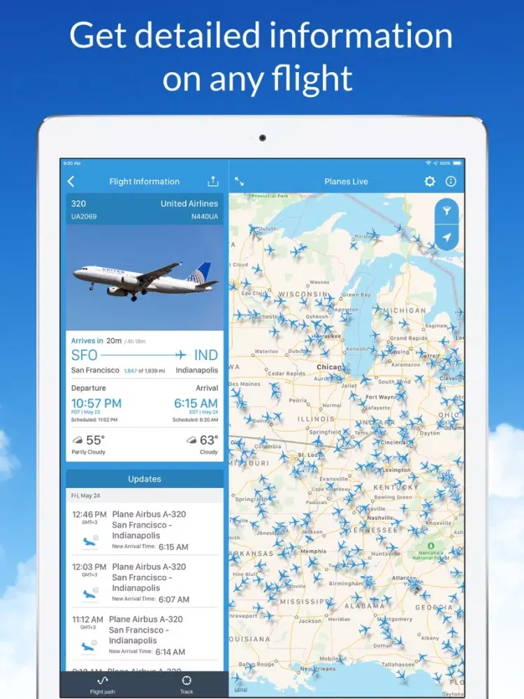 Planes Live: Flight Tracker iPad  Screenshots