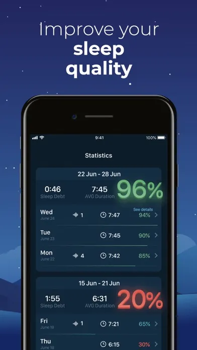 Captures d'écran de Sleepzy - Sleep Cycle Tracker