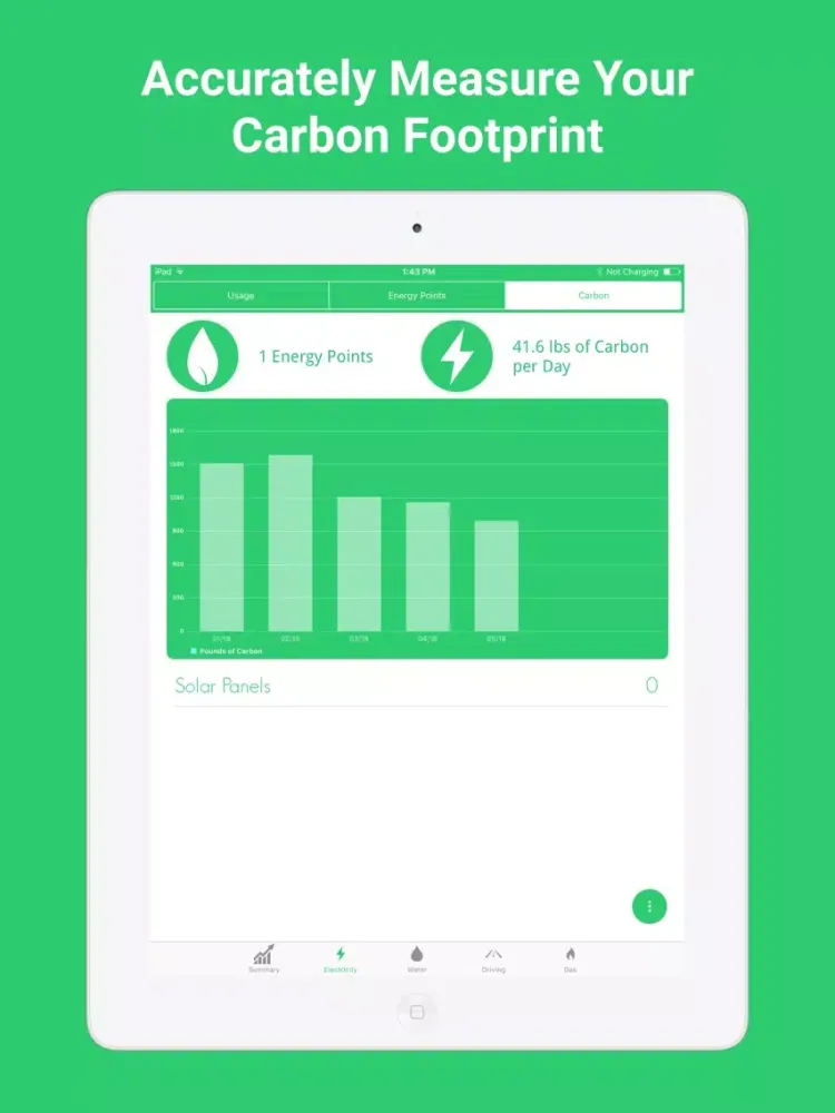 Capturas de tela do GoGreen: Carbon Tracker iPad 