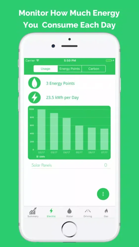 Capturas de tela do GoGreen: Carbon Tracker