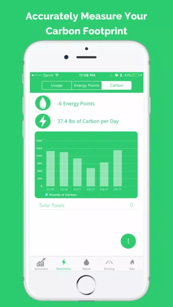 Capturas de tela do GoGreen: Carbon Tracker