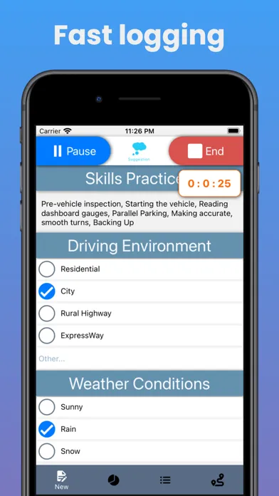 تصاویر Quick Log - Student Driver Log