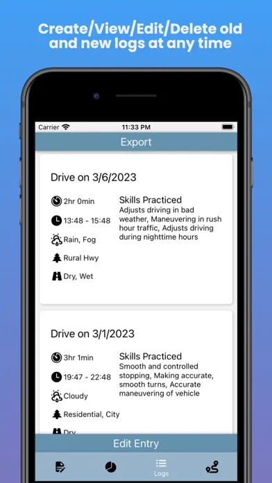 تصاویر Quick Log - Student Driver Log