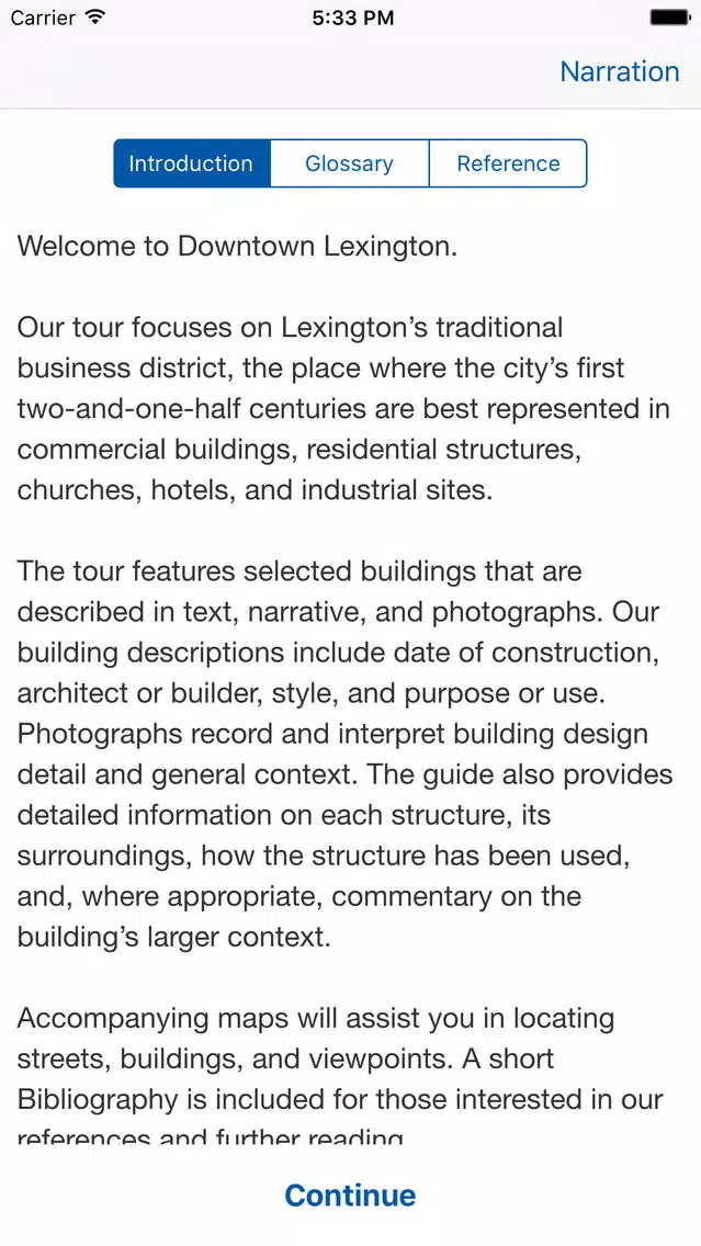 Capturas de tela do LexArch Tour: The Inquisitive Walker’s Guide to Lexington’s Downtown Architecture