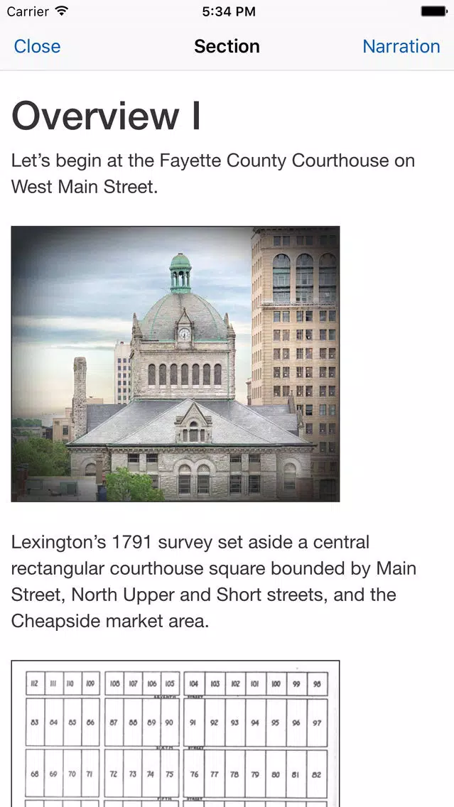 Capturas de tela do LexArch Tour: The Inquisitive Walker’s Guide to Lexington’s Downtown Architecture