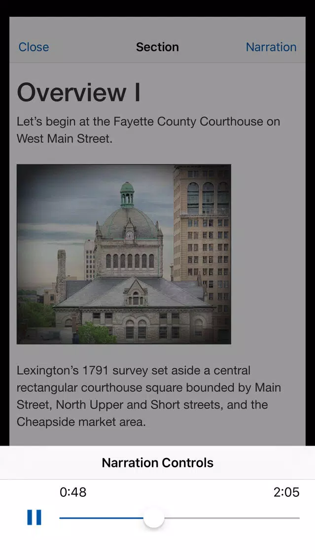 Capturas de tela do LexArch Tour: The Inquisitive Walker’s Guide to Lexington’s Downtown Architecture